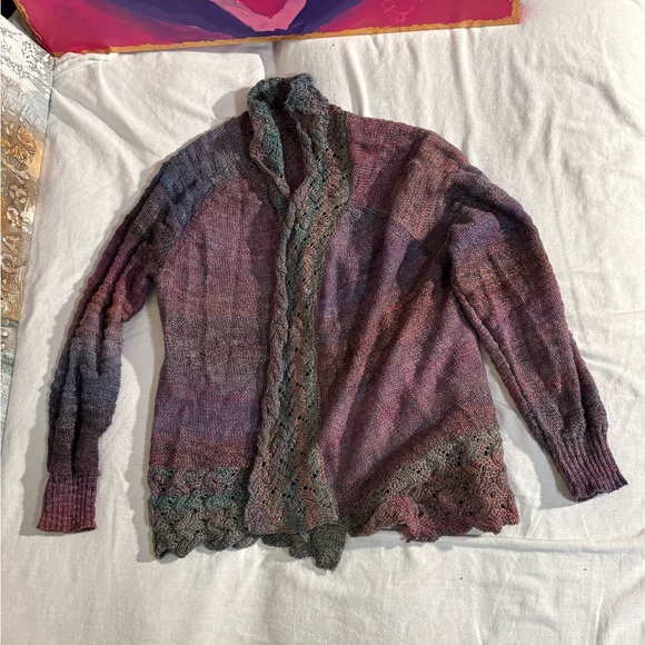 Chic Multicolor Open-Front Cardigan - Picture 2 of 5